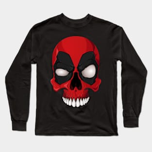 Red And Black Skull Long Sleeve T-Shirt